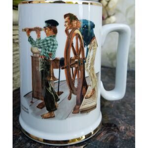Norman Rockwell porcelain Long John Silver's Collectible Tankard River Pilot